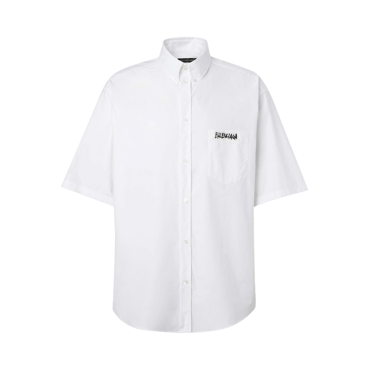 Balenciaga Short-Sleeve Large Fit Shirt 'White'