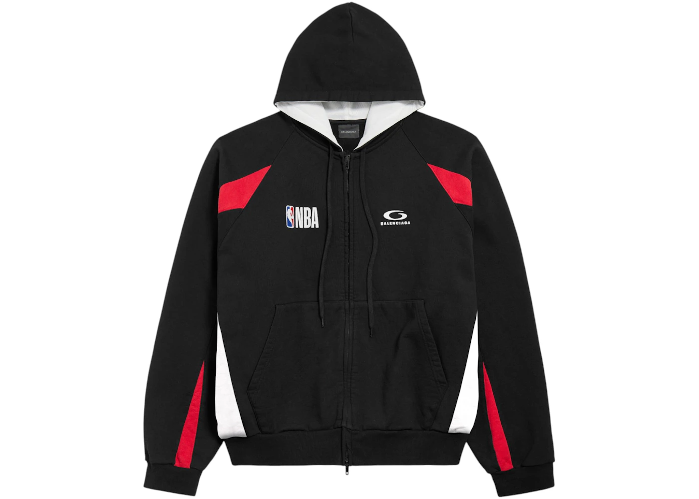 Balenciaga x NBA Oversized Zip-Up Hoodie Black/Multicolor
