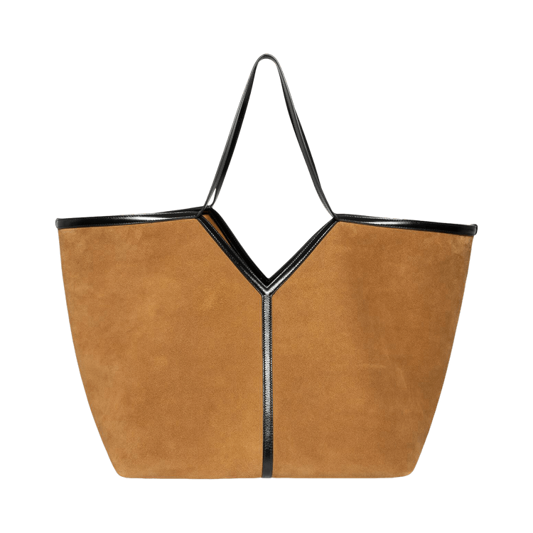 Saint Laurent Slim Tote Suede Leather 'Light Rustic Camel/Nero'