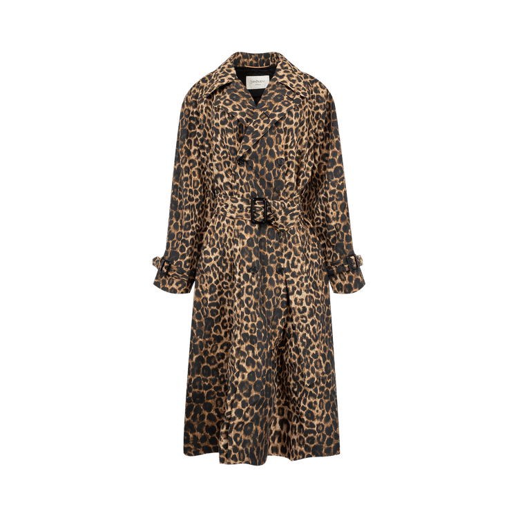 Saint Laurent Nylon Trench Coat 'Leopard'