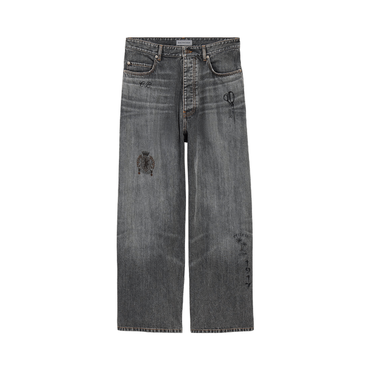 Balenciaga Tattoo Baggy Pants 'Dark Grey'