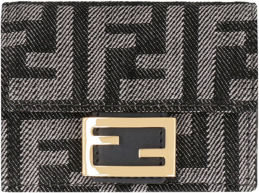 Fendi Baguette FF Jacquard Micro Trifold Wallet