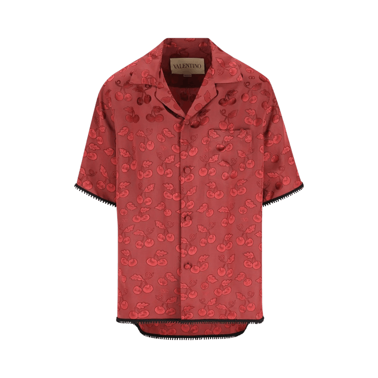 Valentino Camicia Maniche Corte 'Magenta/Nero'