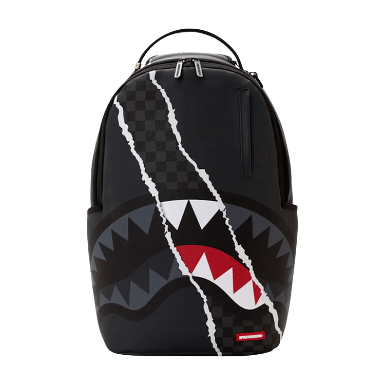Sprayground Center Rip Revealing Grey Check Backpack 'Multicolor'