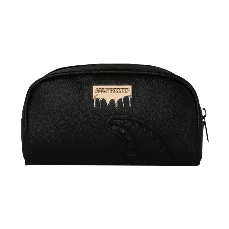 Sprayground Gold Brick Luxe Shark Pencil Pouch 'Black'