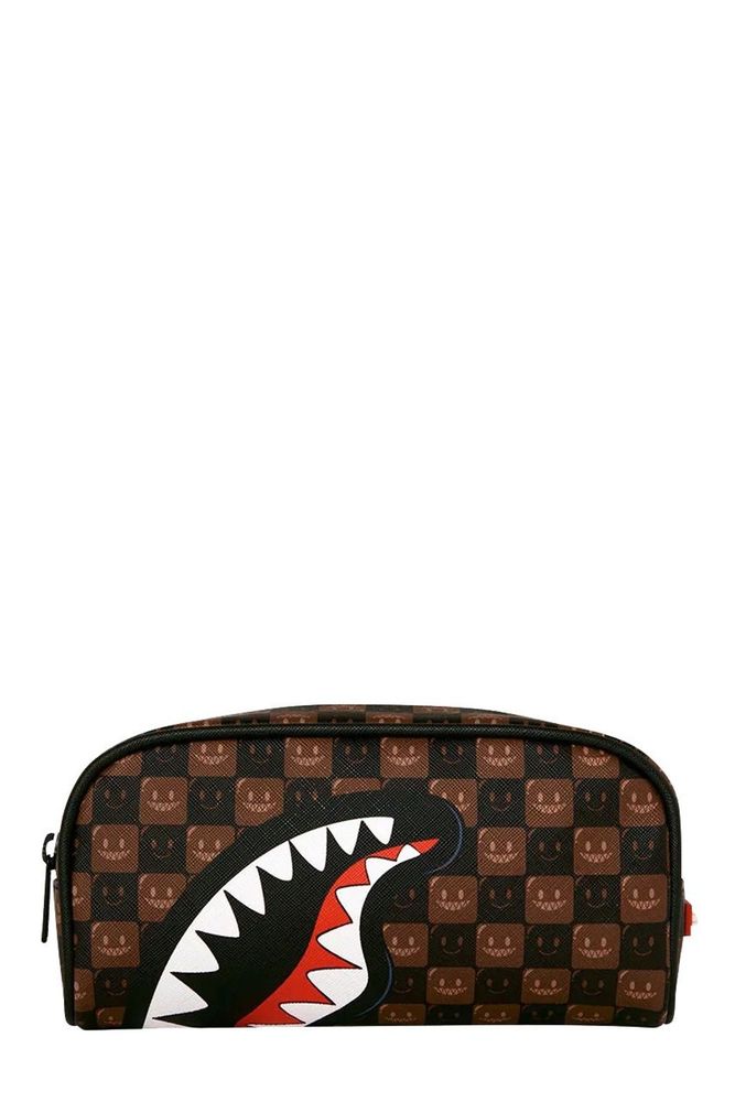 Sprayground Checked Zip-Up Pouch
