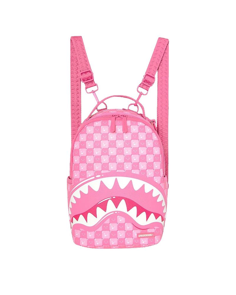 Sprayground Pink New Check Faces Mini Backpack