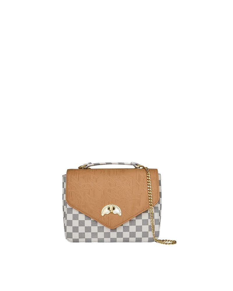 Sprayground Embossed Check Flap Shoulder Bag