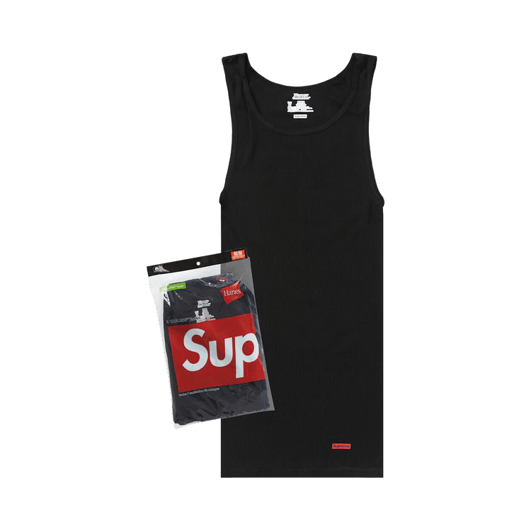 Supreme x Hanes Tagless Tank Tops (3 Pack) 'Black'