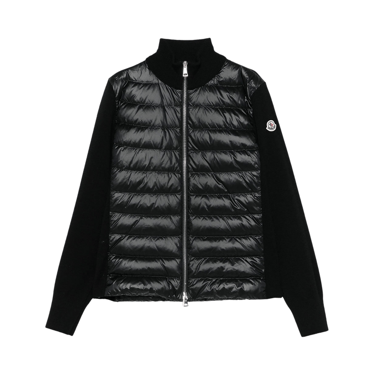 Moncler Wool Zip Up Puffer Jacket 'Black'