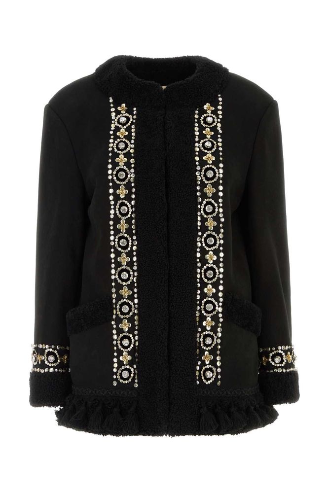 Valentino Embellished Shearling Coat