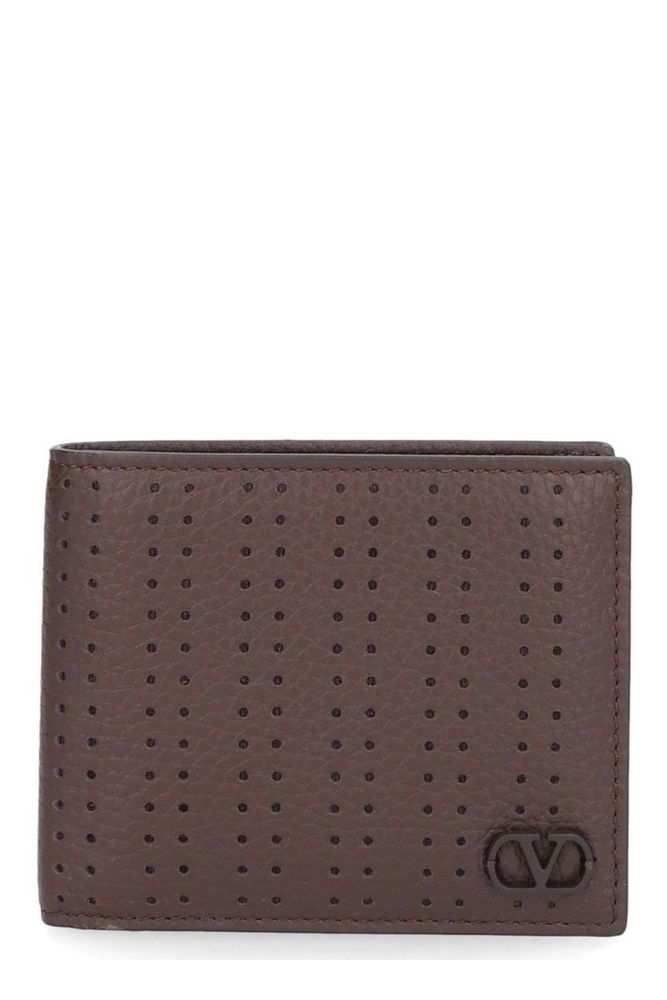 Valentino VLogo Signature Perforated Bi-Fold Wallet