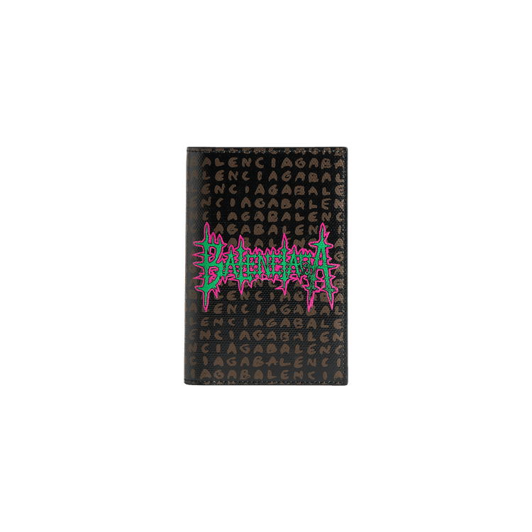 Balenciaga Snob Passport Holder 'Black/Metal Grass'