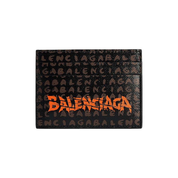 Balenciaga Select Card Holder 'Black/Door Orange'