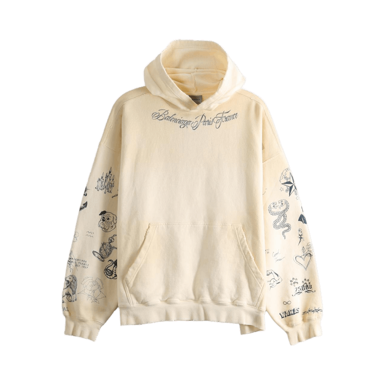 Balenciaga Large Fit Hoodie 'Ivory'