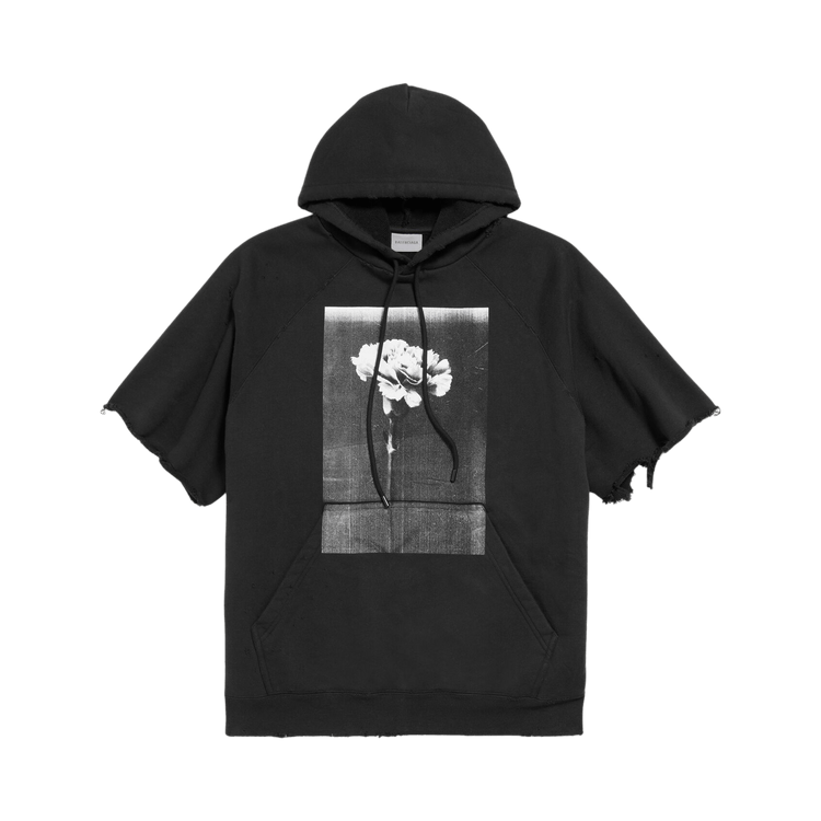 Balenciaga Raglan Cut-Off Sleeve Hoodie 'Black'