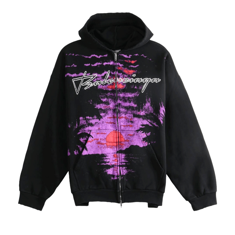 Balenciaga Zip-Up Hoodie 'Black'