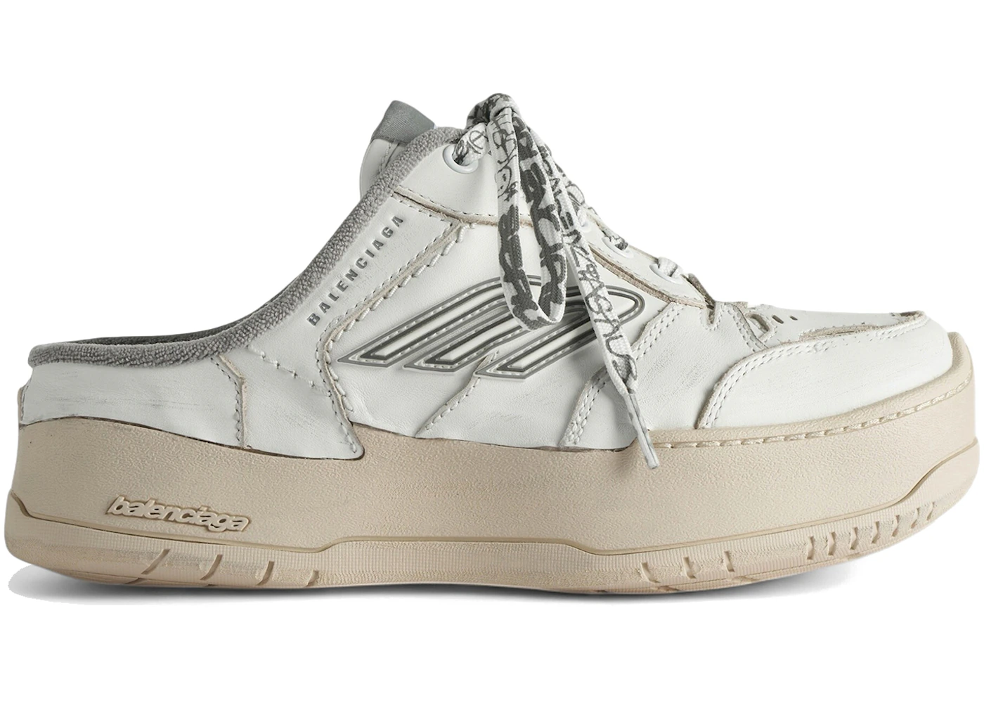 Balenciaga Hamptons Platform Mule White Tan Grey (Women's)