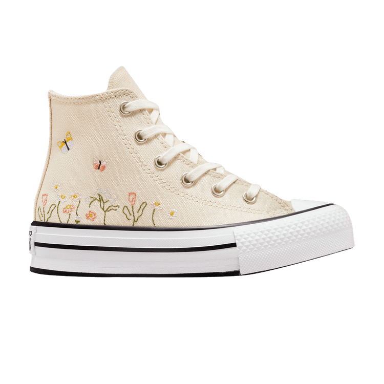 Converse Chuck Taylor All Star Lift Platform High PS 'Floral Embroidery - Natural Ivory'