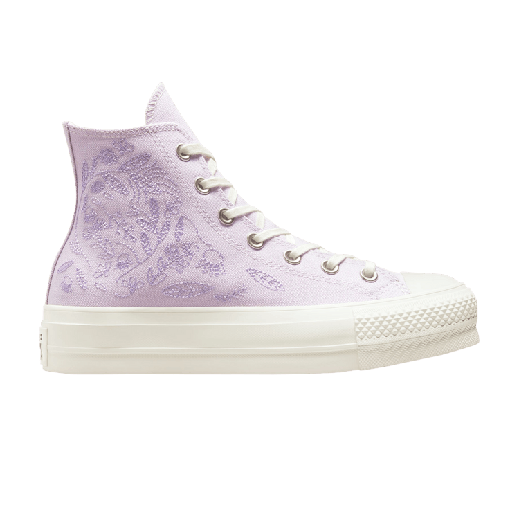 Converse Wmns Chuck Taylor All Star Lift Platform High 'Embroidered Floral - Pale Amethyst'