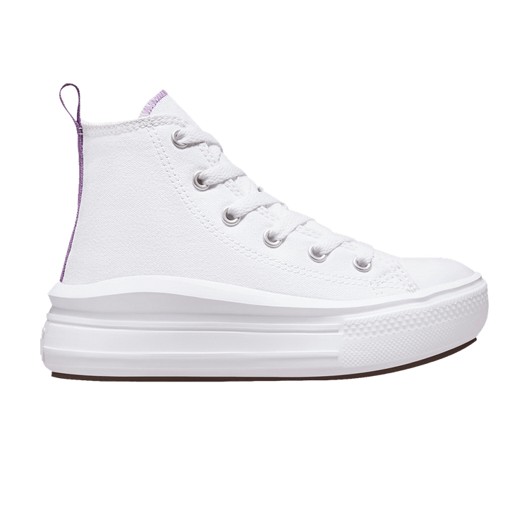 Converse Chuck Taylor All Star Move Platform GS 'White Pixel Purple'