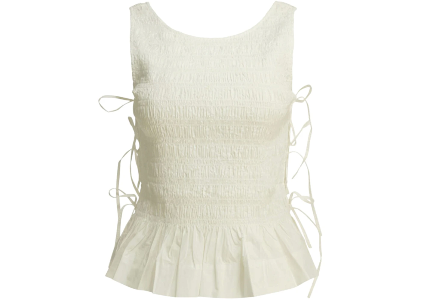 Ganni Casual Pleated Top White