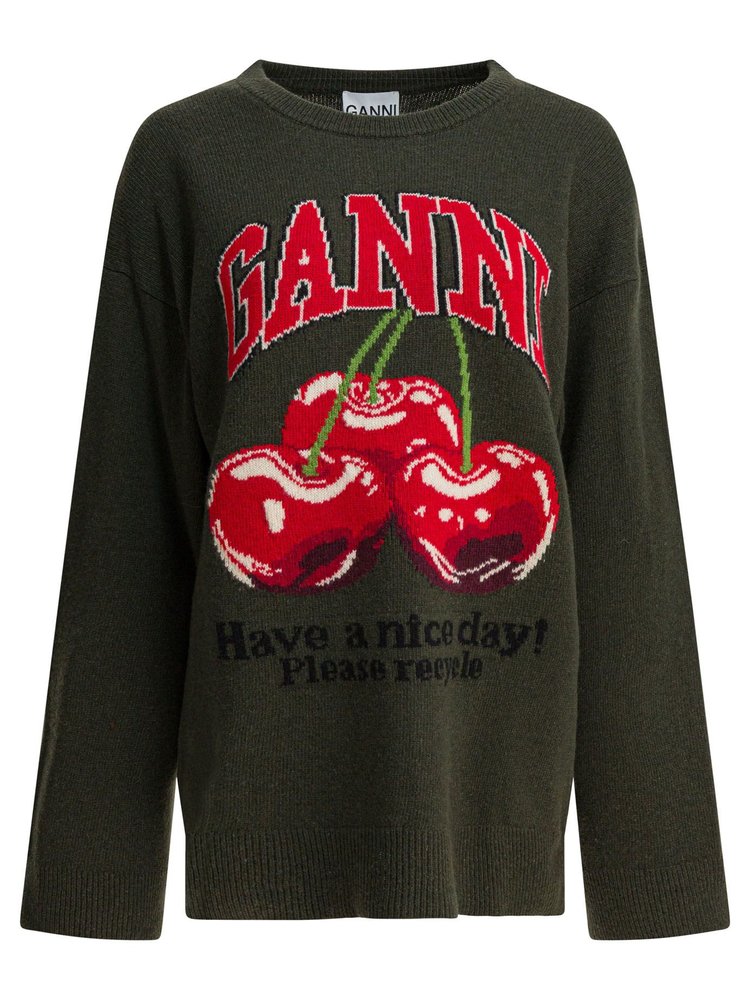 Ganni Oversized Graphic Jumper
