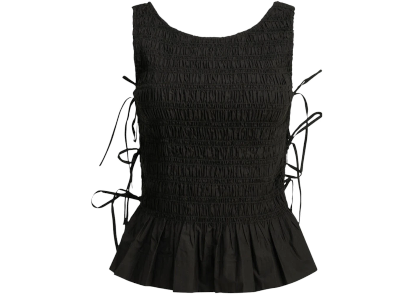 Ganni Casual Pleated Top Black