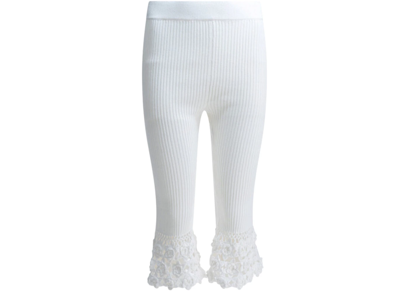 Ganni Woven Knit Leggings White