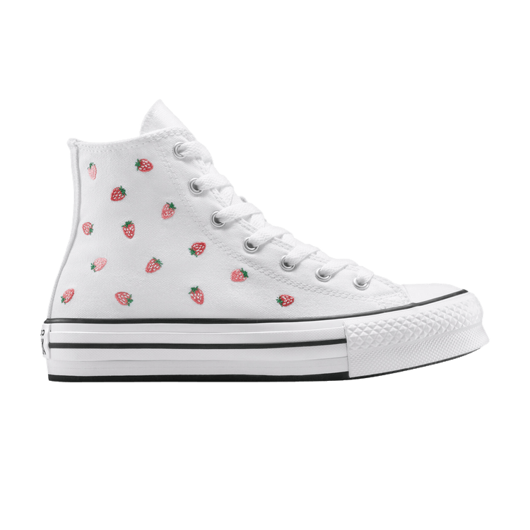 Converse Chuck Taylor All Star EVA Lift Platform High GS 'Embroidered Strawberries'