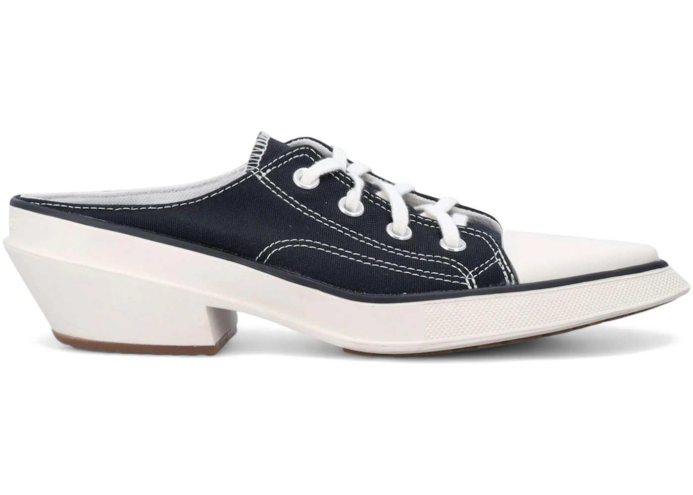 Converse Chuck 70 Low De Luxe Pointed Mule Heel Platform Black Egret (Women's)