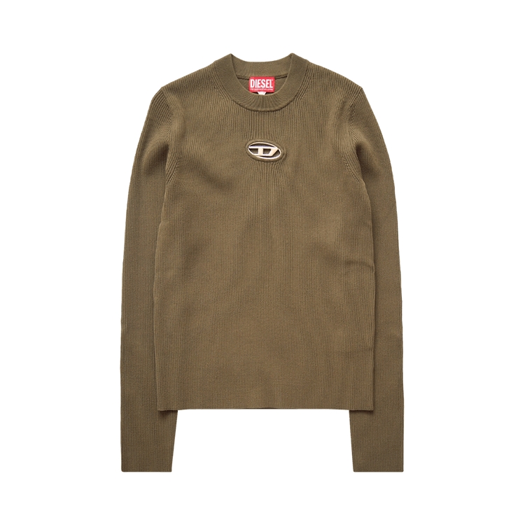 Diesel Ribbed Logo Crewneck Sweater 'Green'