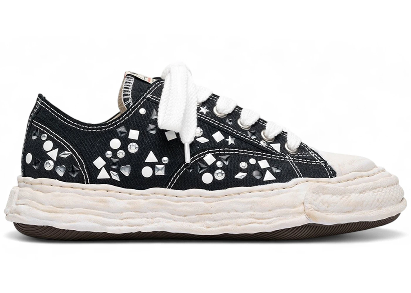 Maison Mihara Yasuhiro Peterson 23 OG Sole Embellished Canvas Low Black White