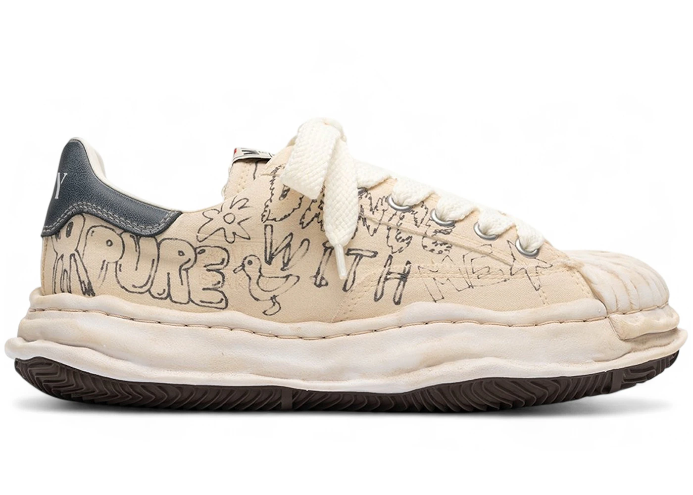Maison Mihara Yasuhiro Blakey OG Sole Low Graffiti Printed White