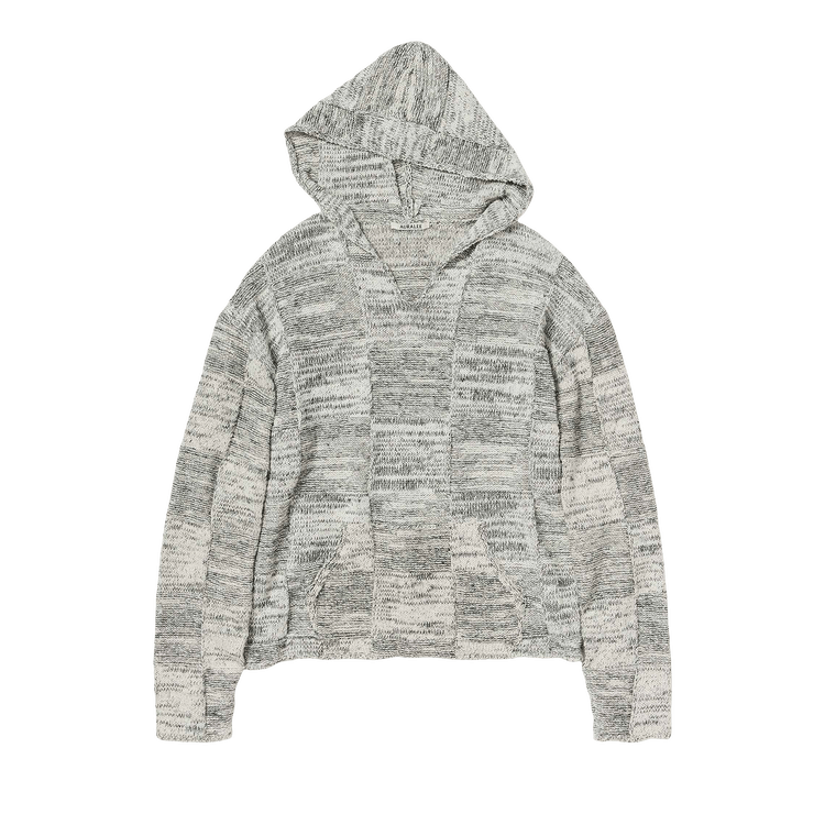 Auralee Panel Knit Pullover Parka 'Off White/Black'