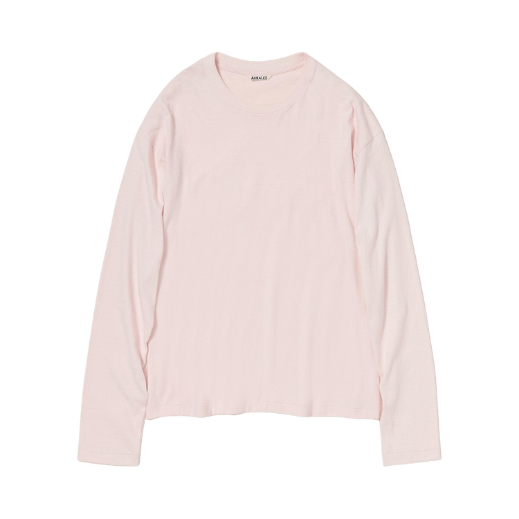 Auralee Brushed Organic Cotton Jersey Long-Sleeve Tee 'Pale Pink'