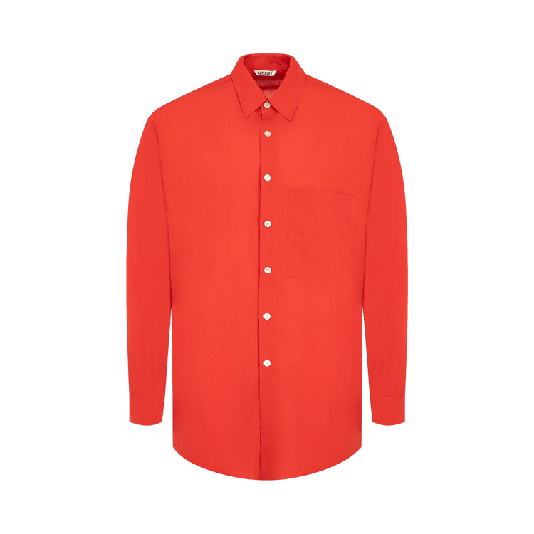 Auralee Super Fine Cotton Lawn Shirt 'Red'