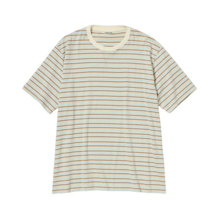 Auralee Gradient Stripe Jersey Tee 'Fade Mint Stripe'