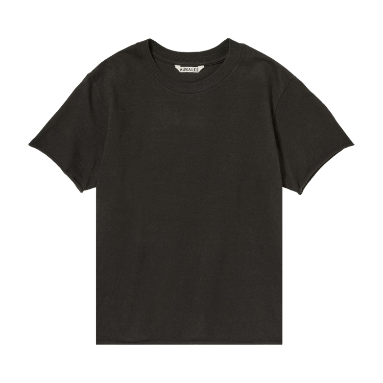 Auralee Brushed Organic Cotton Jersey Tee 'Ink Black'