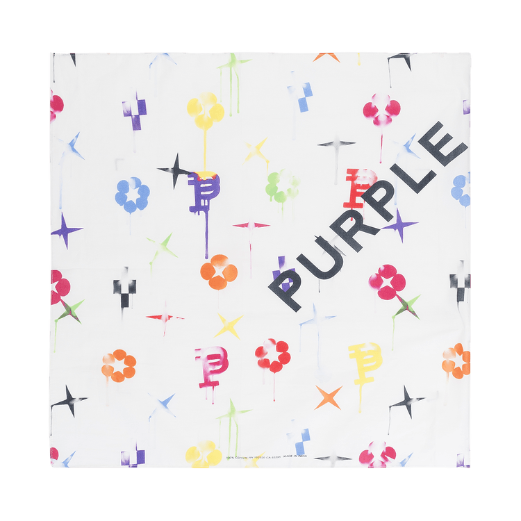 PURPLE BRAND Printed Bandana 'White'