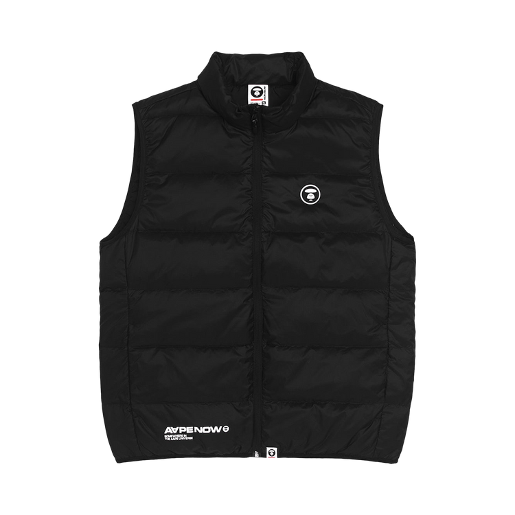 AAPE Moonface Zip-Up Down Vest 'Black'
