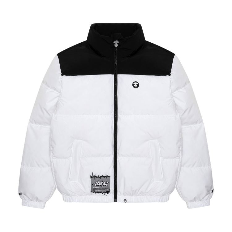 AAPE Moonface Patch Down Jacket 'White'