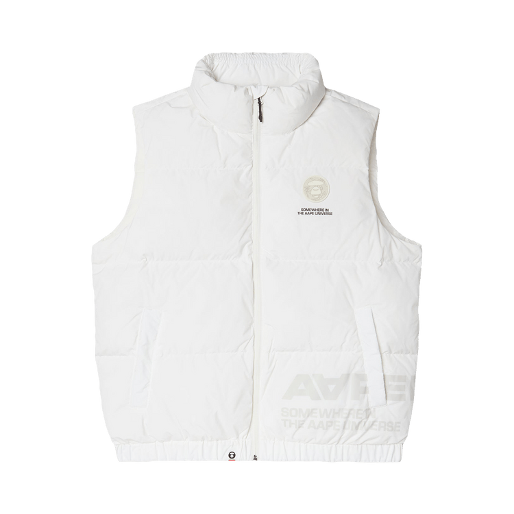 AAPE Moonface Patch Down Vest 'Ivory'