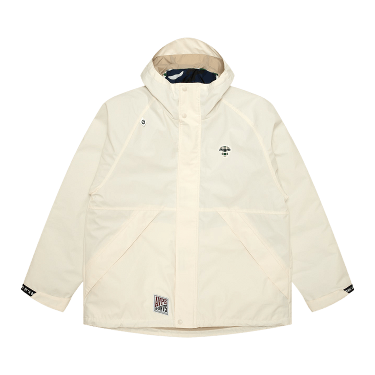 AAPE Moonface Logo Hooded Down Jacket 'Ivory'