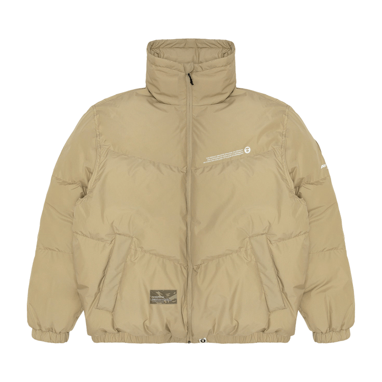 AAPE Moonface Stand-Collar Padded Jacket 'Ivory/Grey'