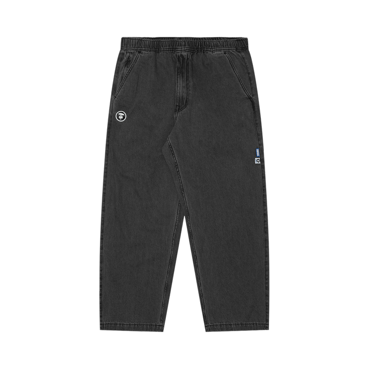 AAPE Moonface Patch Relaxed Denim Pants 'Black'