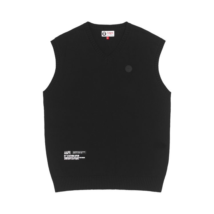 AAPE Moonface Patch Knit Vest 'Black'