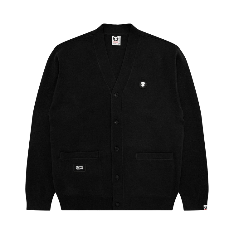 AAPE Now Moonface v-Neck Cardigan 'Black'