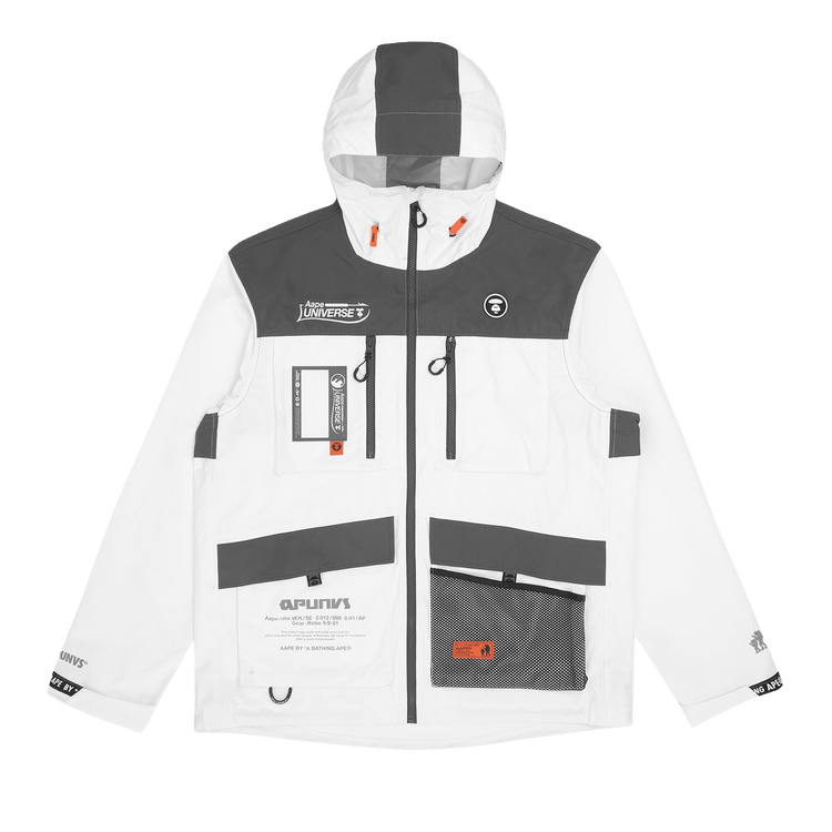 AAPE Moonface Hooded Utility Jacket 'White'