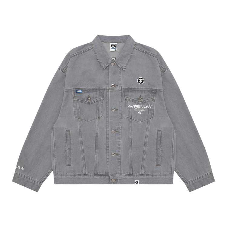 AAPE Moonface Workwear Denim Jacket 'Grey/Light'
